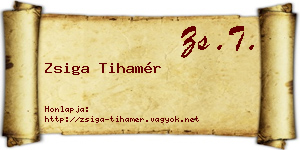 Zsiga Tihamér névjegykártya